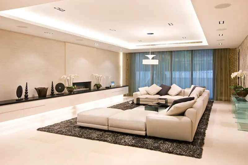 uxury contemporary unique modern mansion property home london uk  england million pound interior design glass furniture living room sofa seating lighting